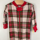 Size 6-12m (70): Hanna Andersson Red/Multi Plaid 1pc Zip-Up PJs