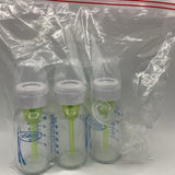 Dr Browns 4oz Glass Bottles with Nipples & Tops- Bag of 3