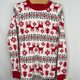 Size 8 (130): Hanna Andersson Red Reindeer Holiday 2pc Pjs