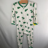 Size 3: Kyte Baby White Green Leaves 1pc Pjs