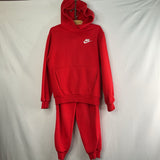 Size 8-9: Nike Red Pullover Hooded Sweatshirt / Sweatpants 2pc Set - Like NEW