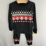 Size 2 (85): Hanna Andersson Black/Multi 2pc Holiday PJs