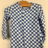 Size 3-6m: Magnetic Me Blue Checked 1pc Footy Pjs