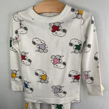 Size 3 (90): Hanna Andersson Peanuts White Snoopy Hearts 2pc Pjs