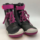 Size 10: Plae Purple/Pink Velcro Strap Rain Boots NEW