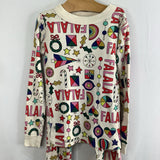 Size 5 (110): Hanna Anderson White/Multi Holiday Print 2pc PJs REDUCED