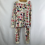 Size 5 (110): Hanna Anderson White/Multi Holiday Print 2pc PJs REDUCED