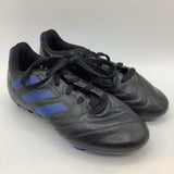 Size 11: Adidas Black/Blue Lace-Up Soccer Cleats