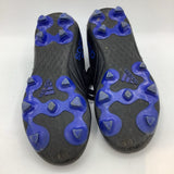 Size 11: Adidas Black/Blue Lace-Up Soccer Cleats