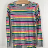 Size 5 (110): Hanna Andersson Grey Colorful Striped 2pc PJs