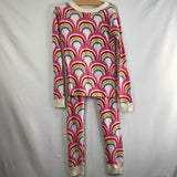 Size 8 (130): Hanna Andersson Pink Rainbow 2pc PJs