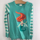 Size 5 (110): Hanna Andersson Blue Striped Ariel The Little Mermaid 2pc PJs