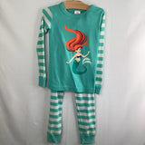 Size 5 (110): Hanna Andersson Blue Striped Ariel The Little Mermaid 2pc PJs