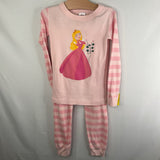 Size 5 (110): Hanna Andersson Pink Striped Princess 2pc PJs