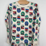 Size 6-7 (120): Hanna Andersson White Colorful Snow Globes 2pc PJs