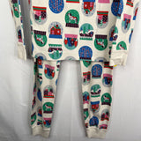 Size 6-7 (120): Hanna Andersson White Colorful Snow Globes 2pc PJs