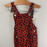 Size 2 (85): Hanna Andersson Orange/Black Polka Dot Corduroy Overalls