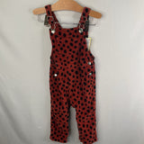 Size 2 (85): Hanna Andersson Orange/Black Polka Dot Corduroy Overalls