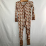 Size 18-24m: Little Sleepies Brown/White Rainbow Zip-Up 1pc PJs