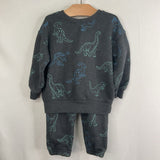 Size 2: Cat + Jack Grey Dino Sweatshirt & Pants
