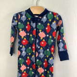Size 12-18m (75): Hanna Andersson Navy/Multi Ornaments Holiday Print 1pc Pjs