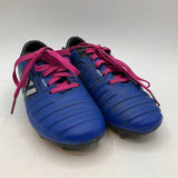 Size 12: Adidas Blue/Pink Lace-Up Soccer Cleats