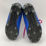 Size 12: Adidas Blue/Pink Lace-Up Soccer Cleats