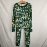 Size 8 (130): Hanna Andersson Green/Multi Pokemon/Holiday Tree 2pc Pjs