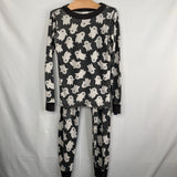 Size 6-7 (120): Hanna Andersson Black/White Ghosts 2pc PJs
