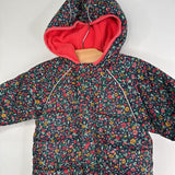 Size 18-24m (80): Hanna Andersson Navy/Multi Floral Fleece-Lined Puffer Bunting