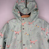 Size 3: Jan + Jul Green Foxes Fleece Lined Rain Coat