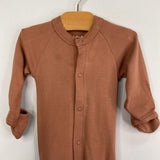 Size 0-3m: Goumi Tan Zip Up 1pc Footy Pjs