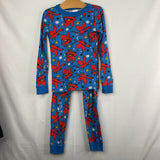 Size 6-7 (120): Hanna Andersson Blue/Red Dragons 2pc PJs