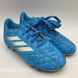 Size 12: Adidas Blue/White Lace-Up Outdoor Cleats