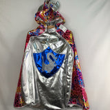 Size 3-8: Silver/Rainbow Reversible Dragon/Knight Cape