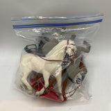 Flocked Toy Horses 3pc w/ Accessories
