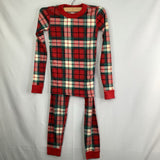 Size 8 (130): Hanna Andersson Red/Multi Plaid 2pc Holiday Pjs