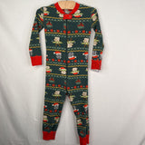 Size 3 (90): Hanna Andersson x Star Wars Green/Mult Grogu Zip-Up 1pc Holiday PJs