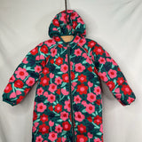 Size 3 (90): Hanna Andersson Pink/Multi Flowers Quilted Puffer Bunting