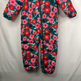 Size 3 (90): Hanna Andersson Pink/Multi Flowers Quilted Puffer Bunting