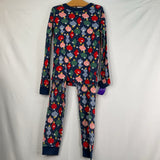 Size 10 (140): Hanna Andersson Navy/Multi Ornaments 2pc Holiday PJs