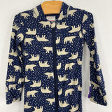 Size 3-6m (60): Hanna Andersson Navy/White Polar Bears Organic Cotton 1pc Zip-Up Holiday PJs