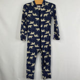 Size 3-6m (60): Hanna Andersson Navy/White Polar Bears Organic Cotton 1pc Zip-Up Holiday PJs
