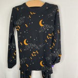 Size 6-7 (120): Hanna Andersson Black/Yellow Moon/Bats 2pc PJs