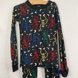 Size 8 (130): Hanna Andersson Black/Multi Skeletons 2pc PJs
