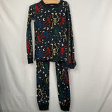 Size 8 (130): Hanna Andersson Black/Multi Skeletons 2pc PJs