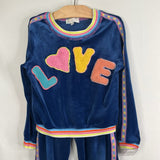 Size 6: Truly Me Blue Velour Pullover Sweatshirt/Cozy Pants 2pc Set