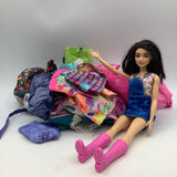Bag of Assorted Barbie Clothes and Doll