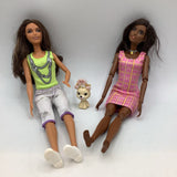 2 Barbie Dolls w/ Cat