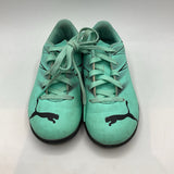 Size 11: Puma Teal Lace-Up Cleats